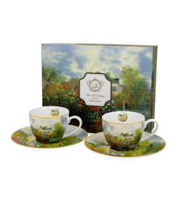 Zestaw 2 filiżanek do espresso DUO - Claude Monet, Ogród w Argenteuil
