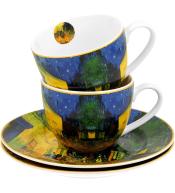 Zestaw 2 filiżanek do espresso DUO - Vincent van Gogh, Taras kawiarni w nocy