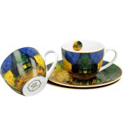 Zestaw 2 filiżanek do espresso DUO - Vincent van Gogh, Taras kawiarni w nocy