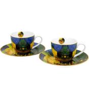 Zestaw 2 filiżanek do espresso DUO - Vincent van Gogh, Taras kawiarni w nocy