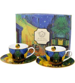 Zestaw 2 filiżanek do espresso DUO - Vincent van Gogh, Taras kawiarni w nocy