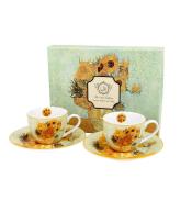 Zestaw 2 filiżanek do espresso DUO - Vincent van Gogh, Słoneczniki