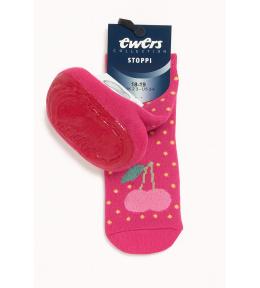Ewers Stoppi Soft-Steps – skarpetki antypoślizgowe dziecięce różowe rozm 18-19