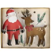 Meri Meri Mikołaj i Renifer – zestaw świątecznych foremek do ciastek (2 szt., stal nierdzewna)