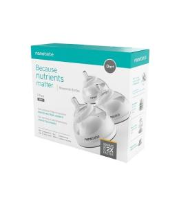 Zestaw butelek Nanobebe 3 szt. - Szary