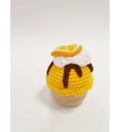 Lidulala dziergana włóczkowa maskotka - Żółta babeczka