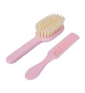 Zestaw szczotka i grzebień do włosów Poupy dla niemowląt - Różowy
