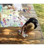 Puzzle do kolorowania Rozwijanki 20 el. - Miasto i Wieś