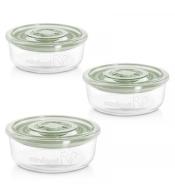 Okrągłe szklane pojemniki Miniland 3 x 300 ml - Wiewiórka